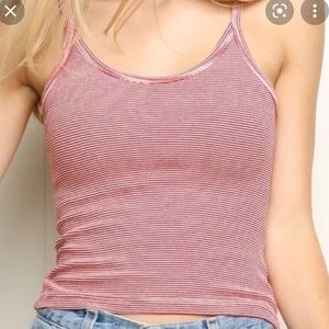 brandy melville white and red tank